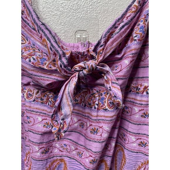 J. Crew Point Sur Size 14 Jumpsuit Romper Wide Leg Crop Pink Paisley Cotton - Picture 4 of 16